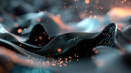 Poster - Close up of a black and blue abstract background with smooth gradients and textures