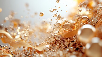 Poster - Close up of gold and silver textures on a smooth background for artistic and design purposes