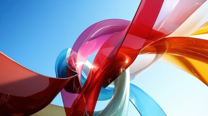 Poster - Colorful abstract design featuring vibrant shapes and patterns in a visually striking composition