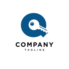 Letter Q Key Logo Icon Vector