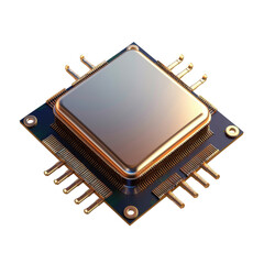 Poster - High tech computer processor with metallic finish and pins, symbolizing advanced technology and innovation