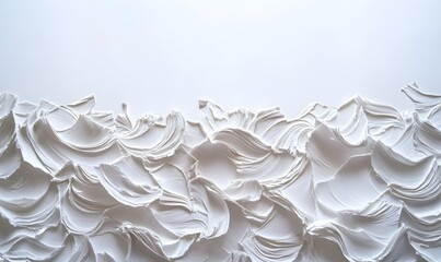 Wall Mural - White paint texture, abstract waves, background, design element