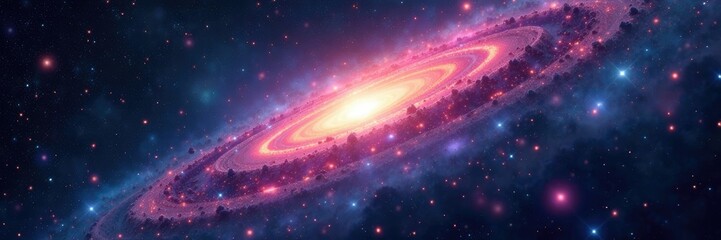 Wall Mural - particle horizon with fractal structures and galaxies, universe, space