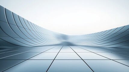 Poster - Sleek modern design concept futuristic space digital art minimalist environment wide angle view