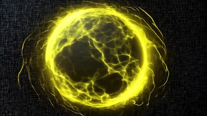 Poster - Glowing electric circle transformation on textured background with dynamic energy movement