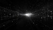 © Khomkit - Exploring a vast, abstract digital universe filled with glowing particles and light beams, conveying a sense of depth and movement through space and time.