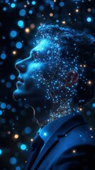 Poster - Businessman Utilizing Neural Interfaces for Enhanced Connectivity