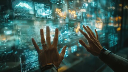 Poster - Hands Gesturing to Control Multiple Floating Digital Interfaces