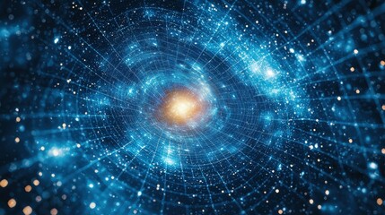 Poster - Radial Burst of Light Creating Beautiful Sunburst Effect in Space