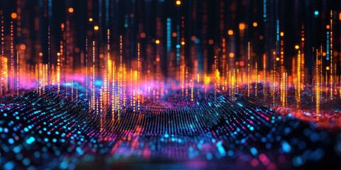 Poster - Abstract Data Visualization with Colorful Patterns and Light Effects