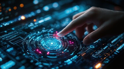 Poster - Futuristic Technology Interaction with AI-Powered Virtual Interface