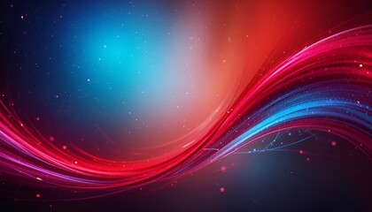 Aufkleber - Abstract Red and Blue Wave: Flowing Colors | Modern Art
