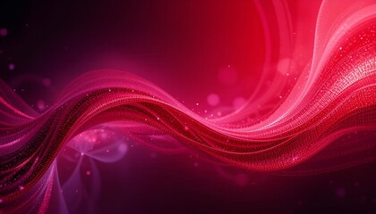 Aufkleber - Dynamic Red Ribbon: Abstract Background with Light Effects | Vibrant Art
