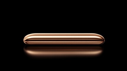Poster - A single gleaming gold bar with soft reflections, placed horizontally on a dark reflective surface.