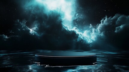 Poster - Futuristic Floating Podium in an Empty 3D Space
