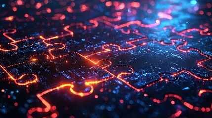 Aufkleber - abstract representation of smart contracts using interlocking puzzle pieces