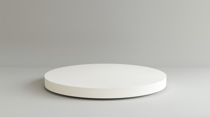 Poster - Clean White Circular Podium for Display in Minimalist 3D Space