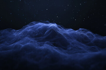 Wall Mural - abstract digital landscape with starry night sky