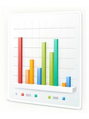 Aufkleber - Colorful Bar Chart: A visually engaging bar chart with vibrant colors representing data points.  Ideal for illustrating trends, comparisons, or key insights.  Perfect for presentations, reports.