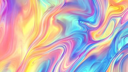 Poster - Abstract rainbow swirl with dynamic colorful movement in fluid waves