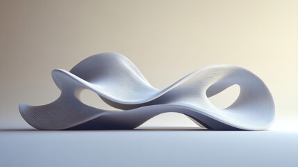 Wall Mural - Abstract Modern Architecture Design: A Sculptural White Form