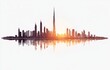 © sangkribo - Dubai skyline sunrise reflection, urban cityscape, travel poster