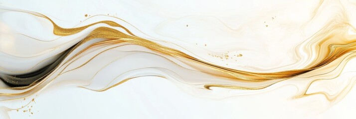 Wall Mural - Stunning Gold Abstract Marble Art Print - A Luxurious Graphic Design