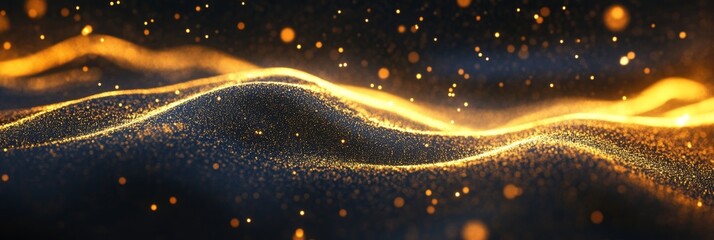 Wall Mural - Golden Abstract Waves - Stunning Digital Art