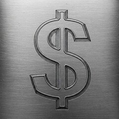 Sticker - dollar sign on a metal background