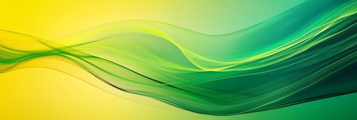 Poster - Abstract Green and Yellow Wave Design Background