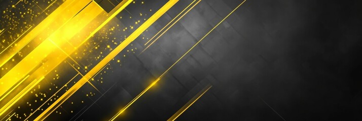 Wall Mural - Stunning Abstract Graphic Design with Yellow Lines on Dark Background