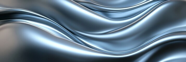 Wall Mural - Stunning Silver Blue Abstract Waves Background Design