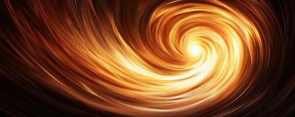 Poster - A swirling, golden vortex radiates light and energy, creating a mesmerizing effect reminiscent of cosmic phenomena.