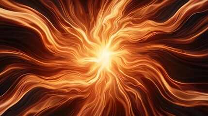 Poster - A radiant, swirling explosion of orange and gold light, creating a dynamic and energetic visual effect against a dark background.