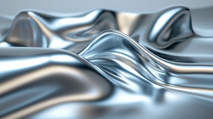 Wall Mural - Mesmerizing Metallic Liquid Abstract Art