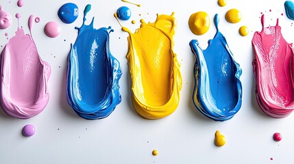 Wall Mural - vibrant color palette: abstract paint splatter design - creative colorful background texture