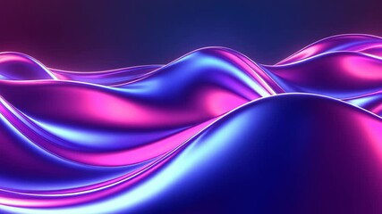 Poster - Neon waves of radiant energy flowing in dynamic motion