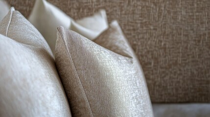 Wall Mural - Elegant Beige Cushions: Exquisite Home Decor