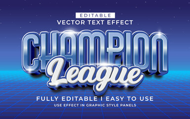 Poster - 3d editable football league text effect typography style template