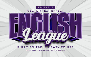 Poster - 3d editable football league text effect typography style template
