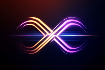 Poster - Abstract Neon Infinity Symbol with Glowing Curves and Light Streaks