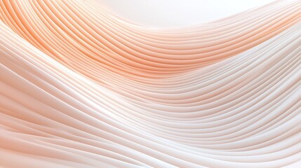 Abstract peach and white flowing fabric waves