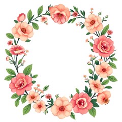 Poster - an image of a wreath of flowers with leaves and flowers, a close up of a wreath of flowers with leaves and flowers