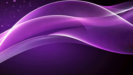 Poster - Dynamic flowing purple and white waves with particles in motion