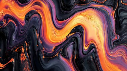 Poster - Colorful fluid dynamics: abstract swirling motion of vivid shapes and patterns