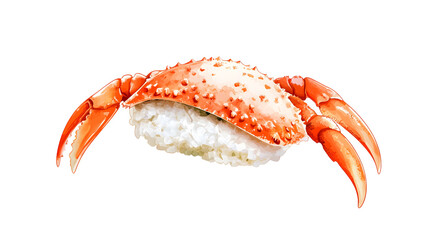 Kani crab sushi isolated on a transparent background