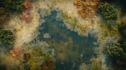Poster - Abstract colorful pattern resembling a natural landscape, vibrant hues swirling together, could be used for artistic designs or backgrounds.