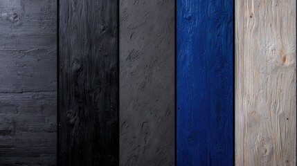 Wall Mural - Dark wood planks, various shades, texture background