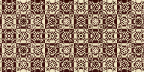 Wall Mural - Decorative seamless pattern brown and vanila color for background or wallpaper.