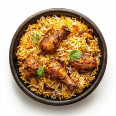 Sticker - Spicy Chicken Biryani Bowl, Studio Shot, Food Photography, Menu Use